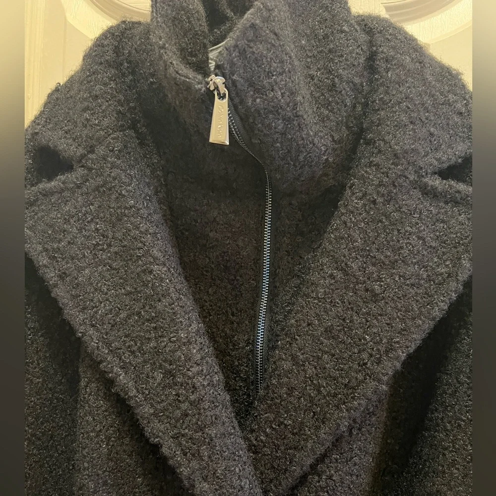 Calvin Klein Women’s Black Long Coat XL Pea Coat Classic Winter Outerwear